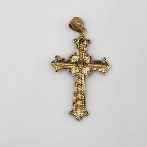 14k Gold Cross Pendant - Picture 2 of 4